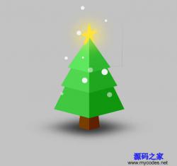 CSS3 3D圣诞树雪花飘落动画 - HTML源码 -六神源码网
