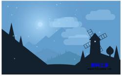 CSS3山村风车场景动画代码 - HTML源码 -六神源码网