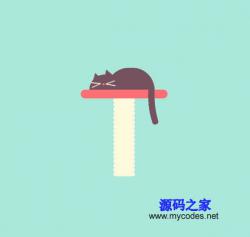 CSS3猫咪睡觉动画代码 - HTML源码 -六神源码网