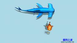 CSS3鲨鱼游泳动画代码 - HTML源码 -六神源码网