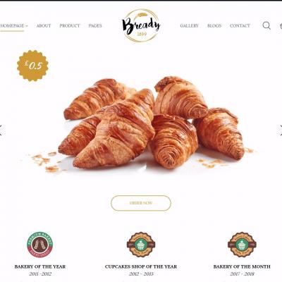 烘焙蛋糕面包点心食品公司企业官网HTML5网站模板-六神源码网