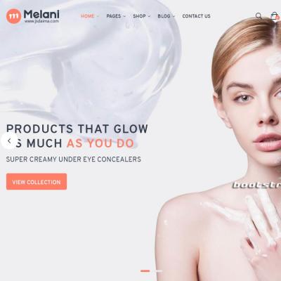 HTML5响应式美颜护肤化妆品女性时尚用品商城网站模板-六神源码网