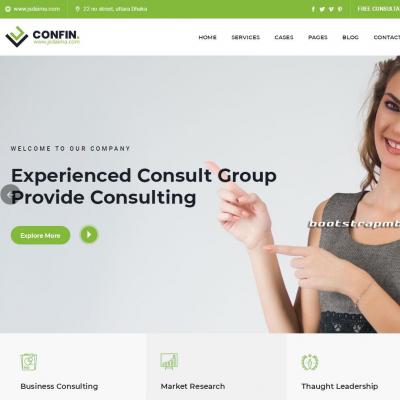 绿色简洁通用型商务咨询解决方案服务公司企业官网网站模板-六神源码网