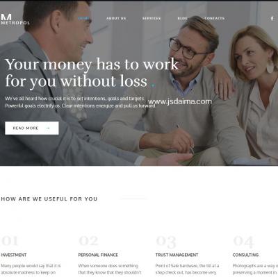 宽屏简洁大气响应式资金托管理财平台HTML5网站模板-六神源码网
