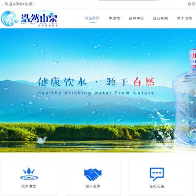 HTML5健康天然山泉矿泉水饮用水公司PC端网站模板-六神源码网