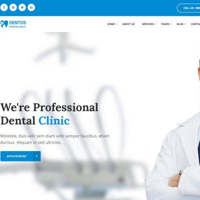 宽屏大气响应式牙齿矫正口腔医疗牙科医院HTML5网站模板-六神源码网