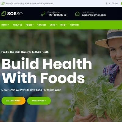 高端大气农夫果园生态农庄绿色果蔬种植基地HTML5网站模板-六神源码网