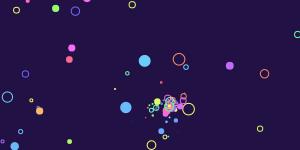 多彩炫酷气泡粒子跟随鼠标滑动canvas特效动画背景-六神源码网