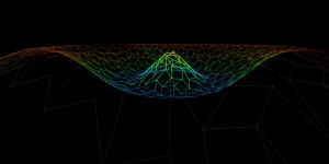 多彩动态网格3D波浪粒子canvas特效动画演示-六神源码网