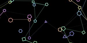 原生js实现多彩动态多边形相互吸引磁场粒子canvas动画-六神源码网