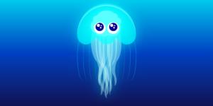 非常可爱的深海游动水母纯CSS特效动画-六神源码网
