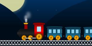纯CSS实现动态火车夜间运行卡通动画特效-六神源码网